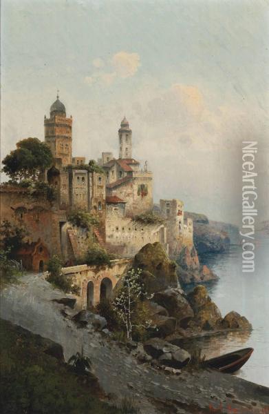 Acireale On The Gulf Of Catania, Sicily Oil Painting - Karl Kaufmann