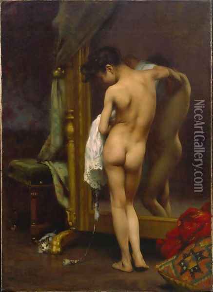 A Venetian Bather Oil Painting - Paul Peel