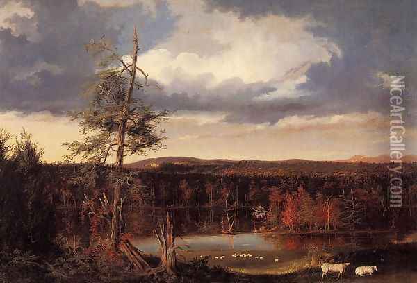 Landscape, the Seat of Mr. Featherstonhaugh in the Distance Oil Painting - Thomas Cole