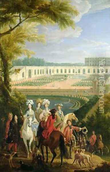 View of the Orangerie at Versailles after 1697 Oil Painting - Pierre-Denis Martin