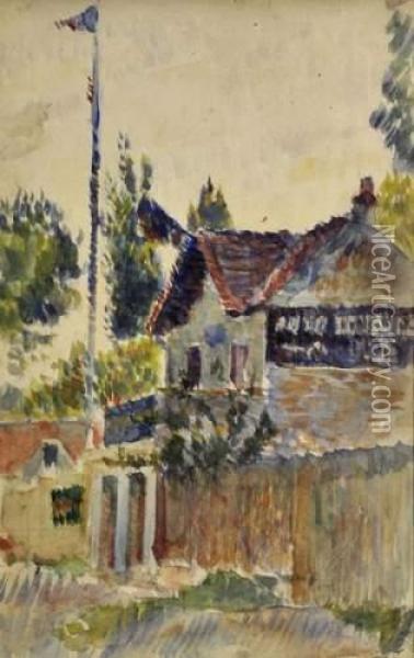 Village Oil Painting - Louis Hayet