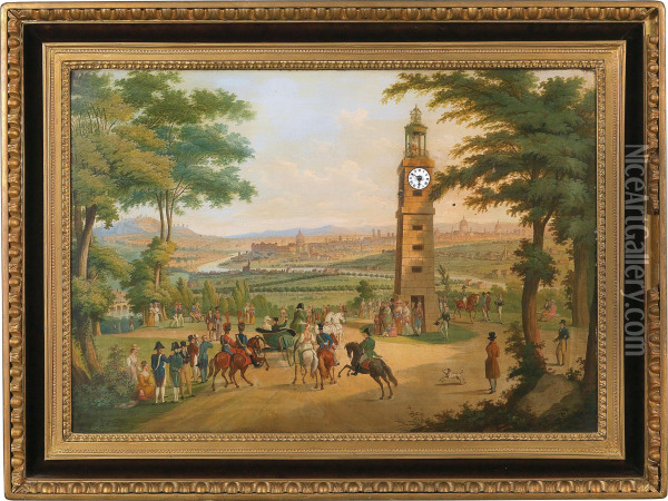 Vue De
La Ville De Paris Oil Painting - C. L. Hofmeister