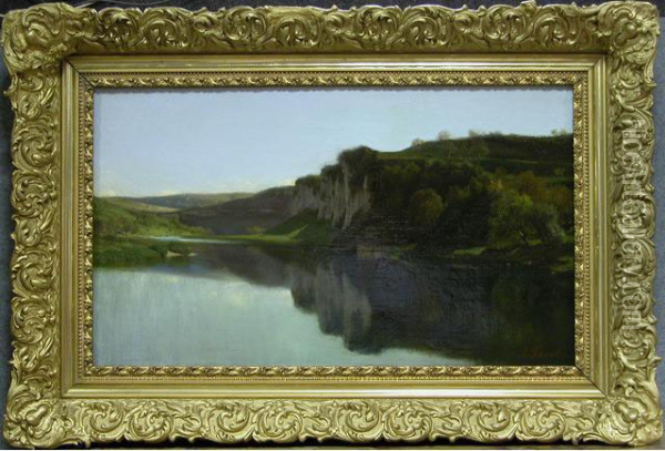 Les Bords Du Doubs Abaume-les-dames Oil Painting - Alphonse Cl. Antonin Fanart