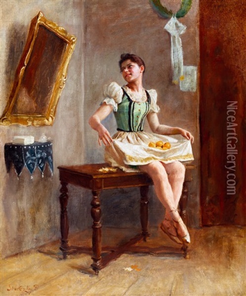 The Little Dancer Oil Painting - Dominik Skuteczki