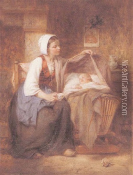 Mother's Pride Oil Painting - Leon Emile Caille