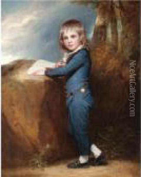 Portrait Of Master William Tennant Oil Painting - George Romney