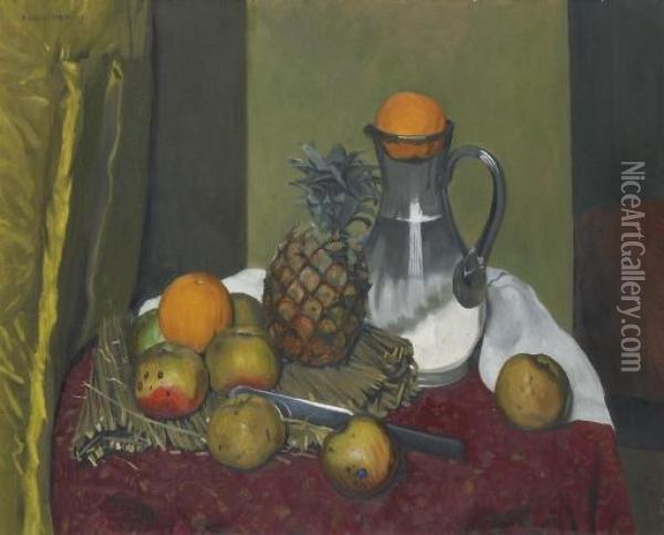 Pommes Et Ananas Oil Painting - Felix Edouard Vallotton