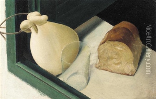 Still Life With A Provolone Cheese Oil Painting - Alexander Evgenievich Iacovleff