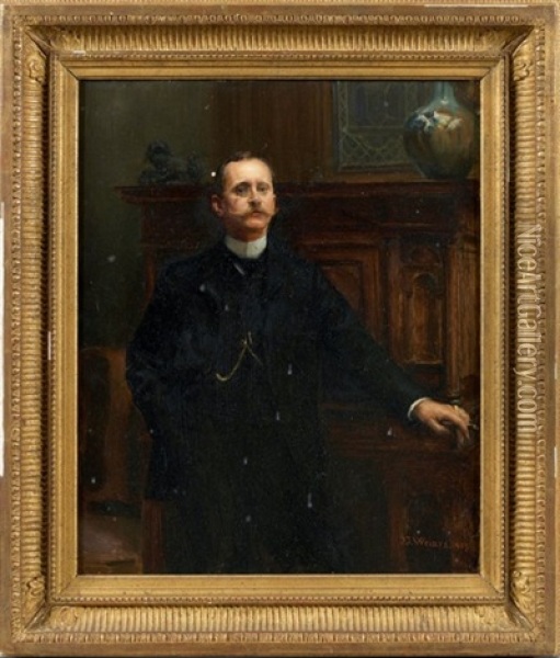 Portrait De Achille Fould, Petit Fils Du Ministre D'etat Oil Painting - Jean Joseph Weerts