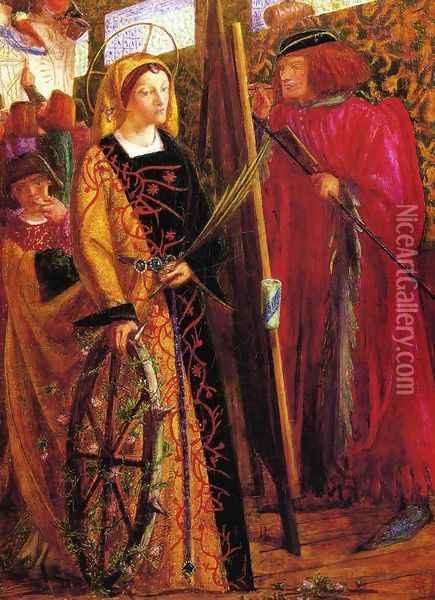 Saint Catherine 1857 Oil Painting - Dante Gabriel Rossetti