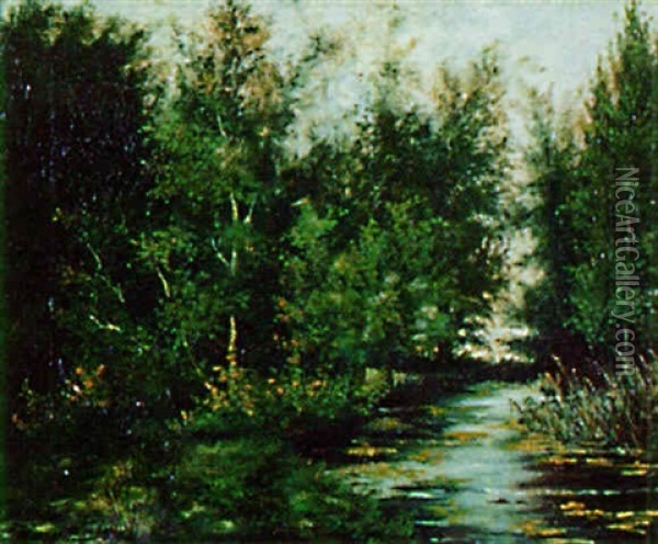 Wooded Landscape Oil Painting - Georg Koch