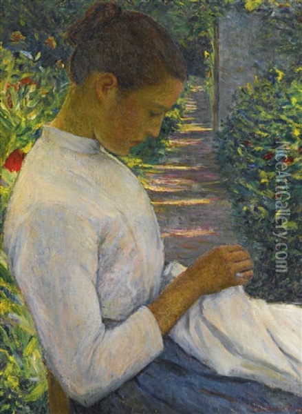 Eugenie In The Garden Oil Painting - Lilla Cabot Perry