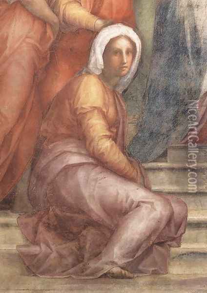 Visitation (detail) 1514-16 Oil Painting - (Jacopo Carucci) Pontormo