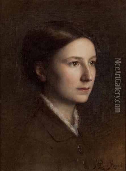 Portrait De Jeune Femme Oil Painting - Louis-Maurice Boutet de Monvel