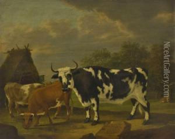 Ostfriesische Rinder Oil Painting - Johann Friedrich Weitsch