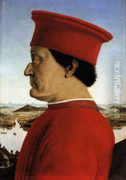 Portrait of Federico da Montefeltro 1465-66 Oil Painting - Piero della Francesca