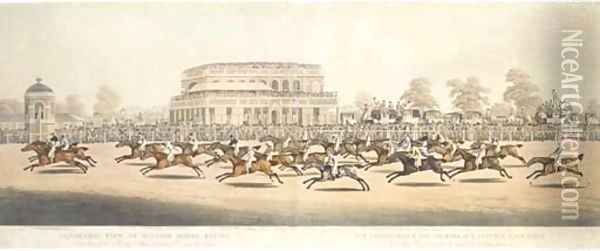 Panoramic view of Britsh horse-racing Oil Painting - Clifton Thomson