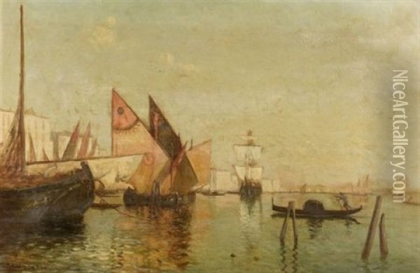Venetian Port Oil Painting - Lemuel D. Eldred
