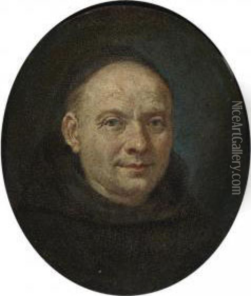 Head Of An Ecclesiastic Oil Painting - Giacomo Ceruti (Il Pitocchetto)