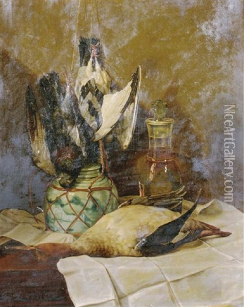 Still Life With Game Oil Painting - George Lance