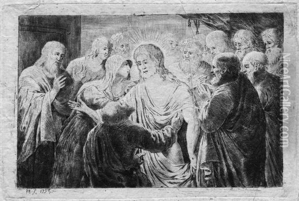 Christus Und Die Jungern In Emmaus Oil Painting - Pehr Horberg