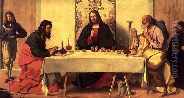 The Supper at Emmaus, 1520 Oil Painting - Vincenzo di Biagio Catena