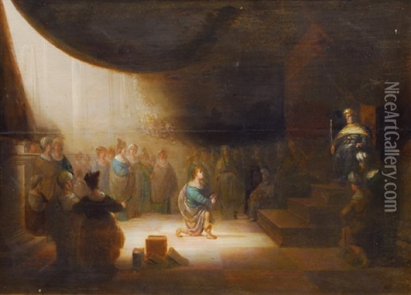 Daniel Interpreting Nebukadnezar's Dream Oil Painting - Paulus Lesire