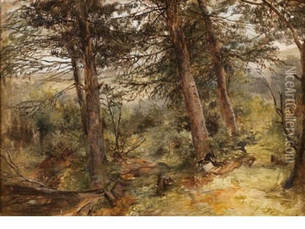 Woodland Forrest Oil Painting - Alexander Fraser the Younger
