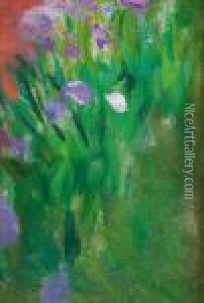 Les Nympheas (fragment) Oil Painting - Claude Oscar Monet