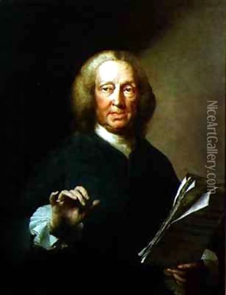 Portrait of Richard Leveridge 1670-1758 bass vocalist Oil Painting - Thomas Frye