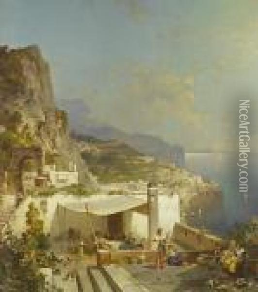 Amalfi, Golfo Di Salerno Oil Painting - Franz Richard Unterberger