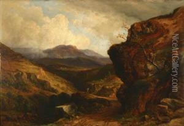 The Lion Rock, Cheddar Cliff Oil Painting - John F Tennant
