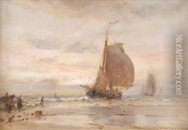 Ships Off Thecoast Oil Painting - Arthur Wilde Parsons