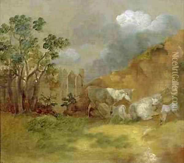 Landscape with Sheep Oil Painting - Thomas Gainsborough