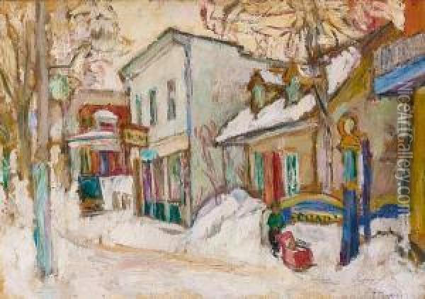 Snow-covered Dwellings Oil Painting - Abram Anshelevich Manevich