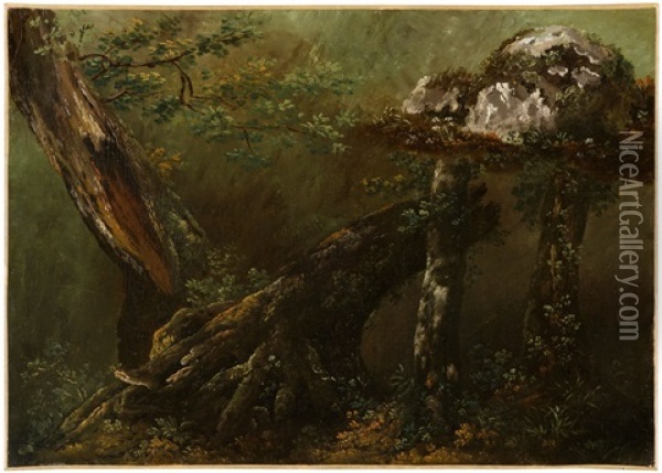 Skogslandskap Oil Painting - Thomas Fearnley