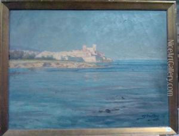 Le Rempards D'antibes Oil Painting - Joseph Mittey