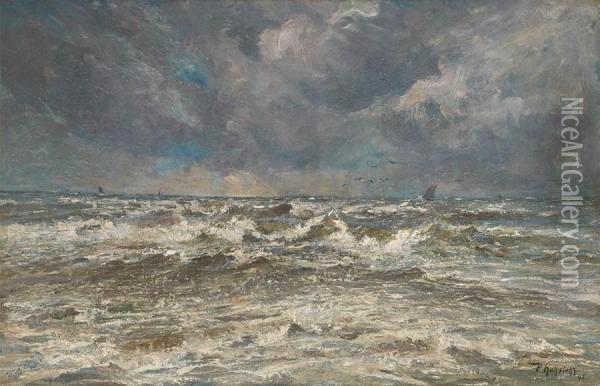 Voiliers En Mer Du Nord Oil Painting - Paul Kuhstoss