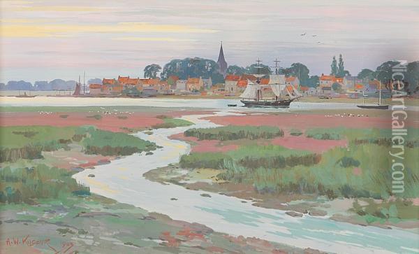 Harbour Village Oil Painting - Andrew Wilkie Kilgour