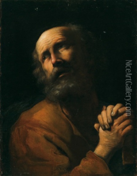 Der Busende Heilige Petrus, San Pietro Penitente Oil Painting - Mattia Preti