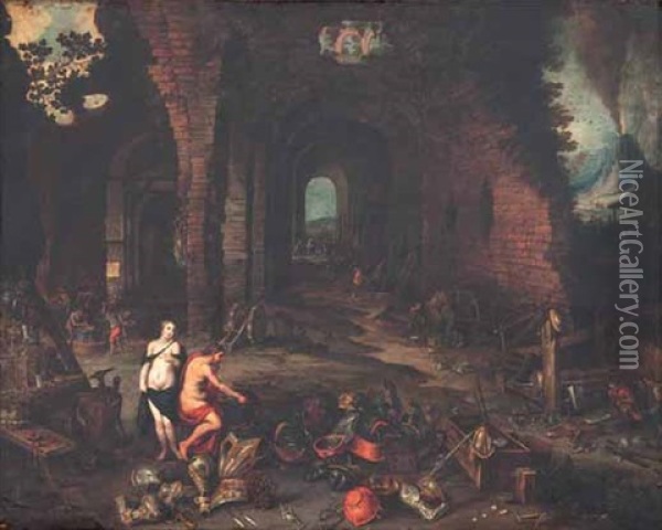 La Fragua De Vulcano Oil Painting - Frans Francken III