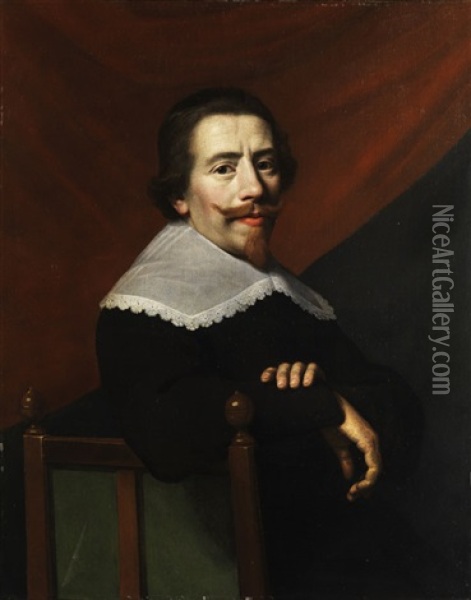 Portrait Eines Herren Oil Painting - Jacob Van Hasselt