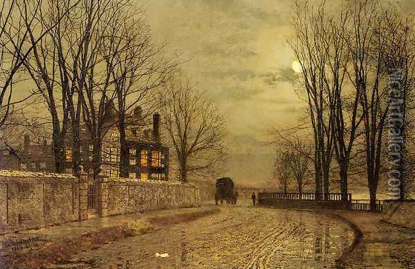 The Turn of the Road Oil Painting - John Atkinson Grimshaw