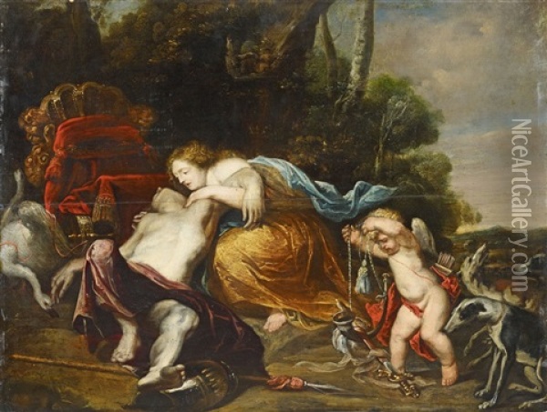 Venus Mourning Adonis Oil Painting - Thomas (Bosschaert) Willeborts