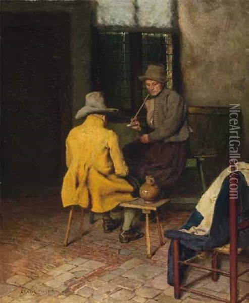 Hollandisches Paar In Der Stube Oil Painting - Claus Meyer
