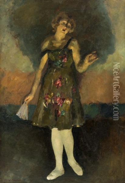 The Dancer, A Portrait Of The Artist`s Wife, Olga Glebova-sudeikina Oil Painting - Sergei Yur'Evich Sudeikin