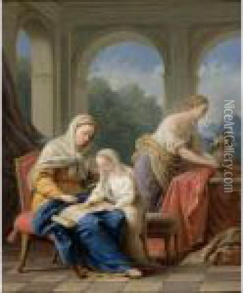 The Education Of The Virgin Oil Painting - Louis Lagrenee