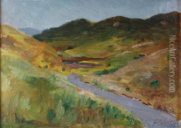 Landscape With Stream (believed To Be Sespecreek, California) Oil Painting - Frank Coburn
