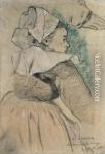 Bretonne De Profil A Droite Oil Painting - Paul Gauguin