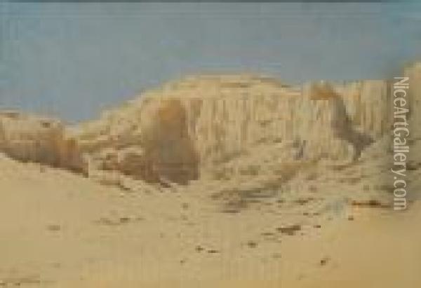 Deir El-bahri, Thebes Oil Painting - Augustus Osborne Lamplough